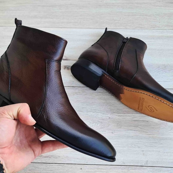 scarpetto Other - Men's Leather Chelsea Boots | Zip-Up | Handmade
